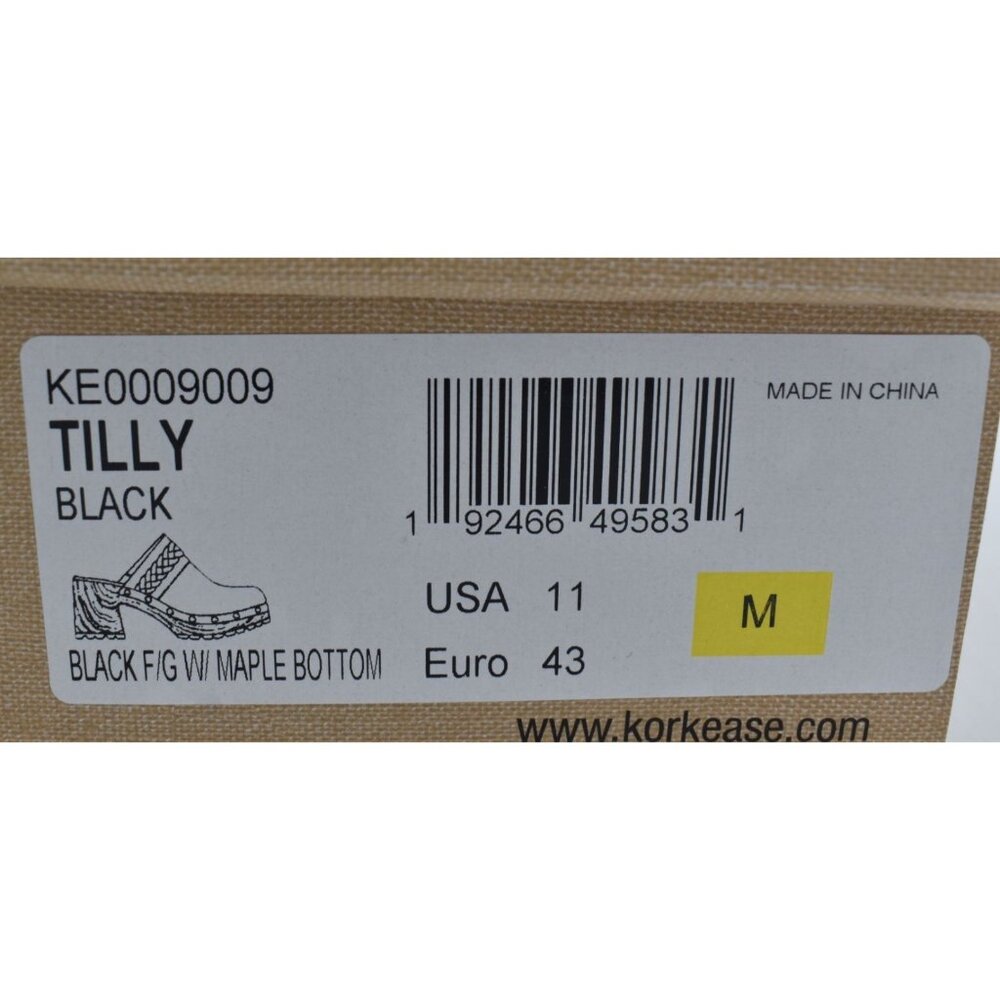 Kork‎ Ease Womens Size 11 Tilly Black Full Grain Leather Slip On Clogs Shoes - Picture 14 of 14